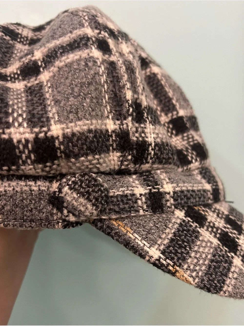 Women's Cadet Cap Newsboy Plaid Hat Lined by D&Y